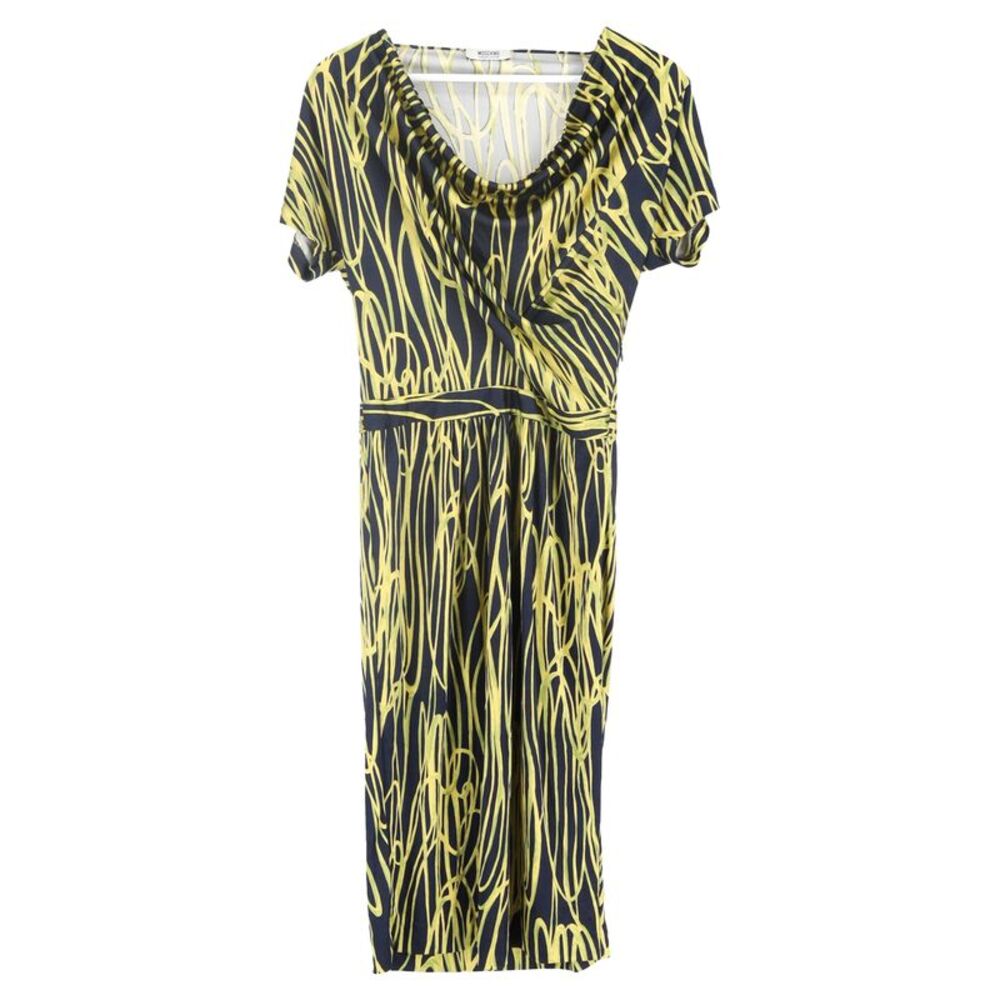Moschino Cheap & Chic Printed Dress in Navy Silk
